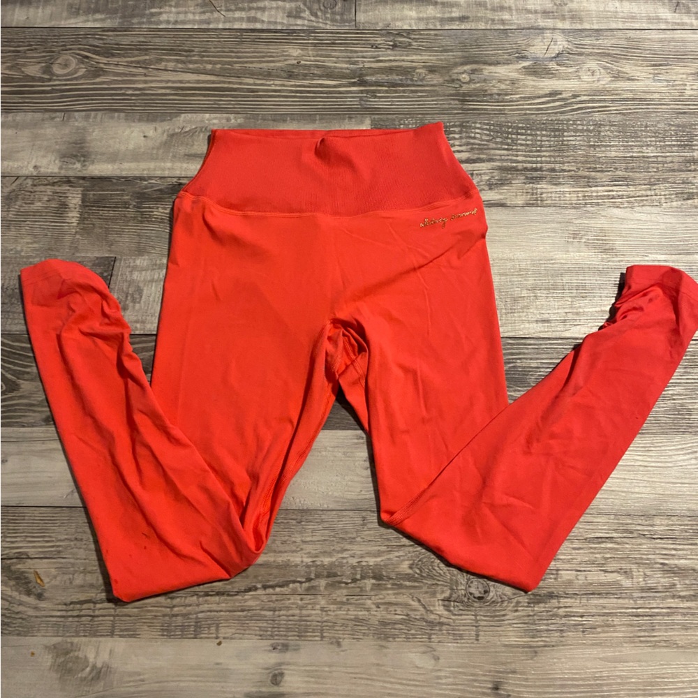Gymshark Whitney Rib Waist Leggings - Cyber Red